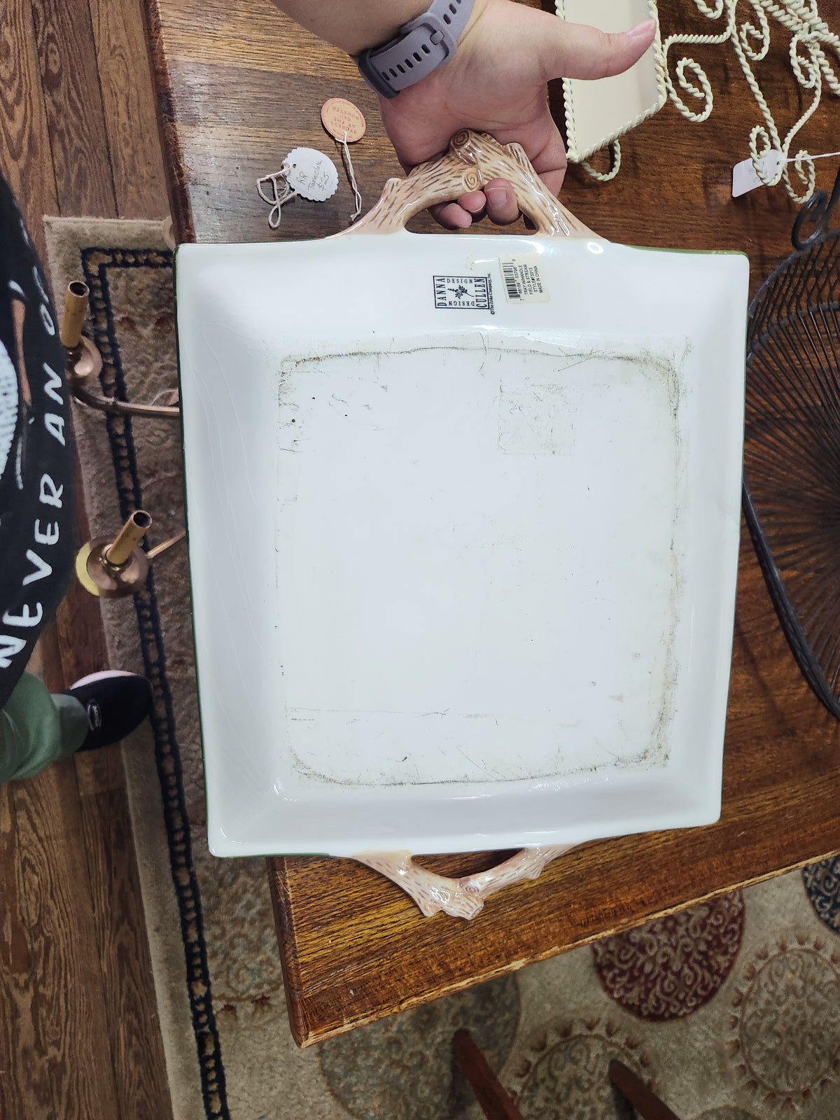 Vintage Zrike Field & Stream Large Ceramic Handled Serving Tray Danna Cullen