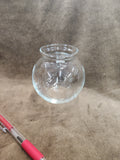 Vintage Clear Glass Bubble Bowl Vase with Flared Rim
