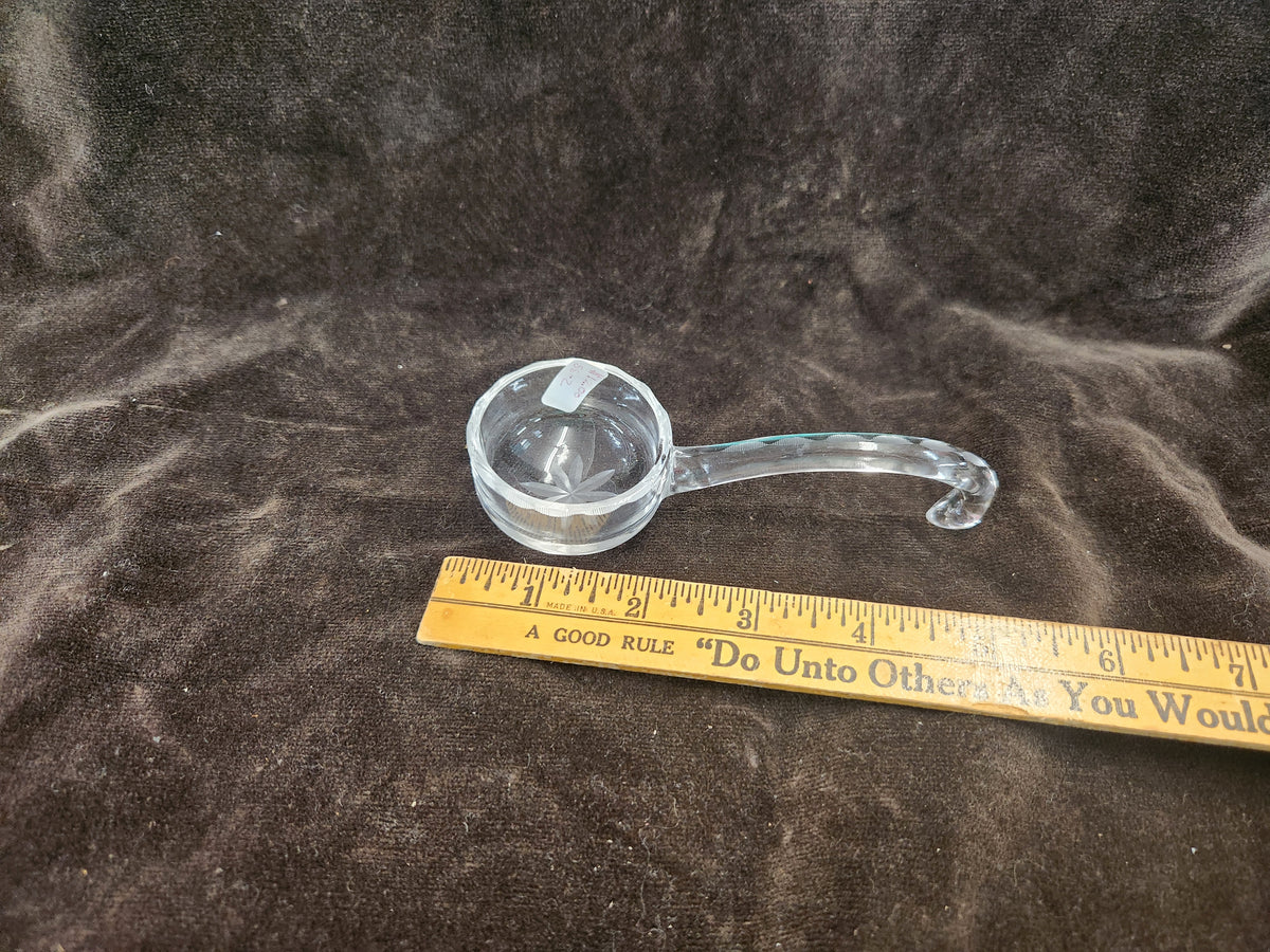 vintage glass mayonnaise spoon (also commonly referred to as a mayonnaise ladle or condiment ladle)
