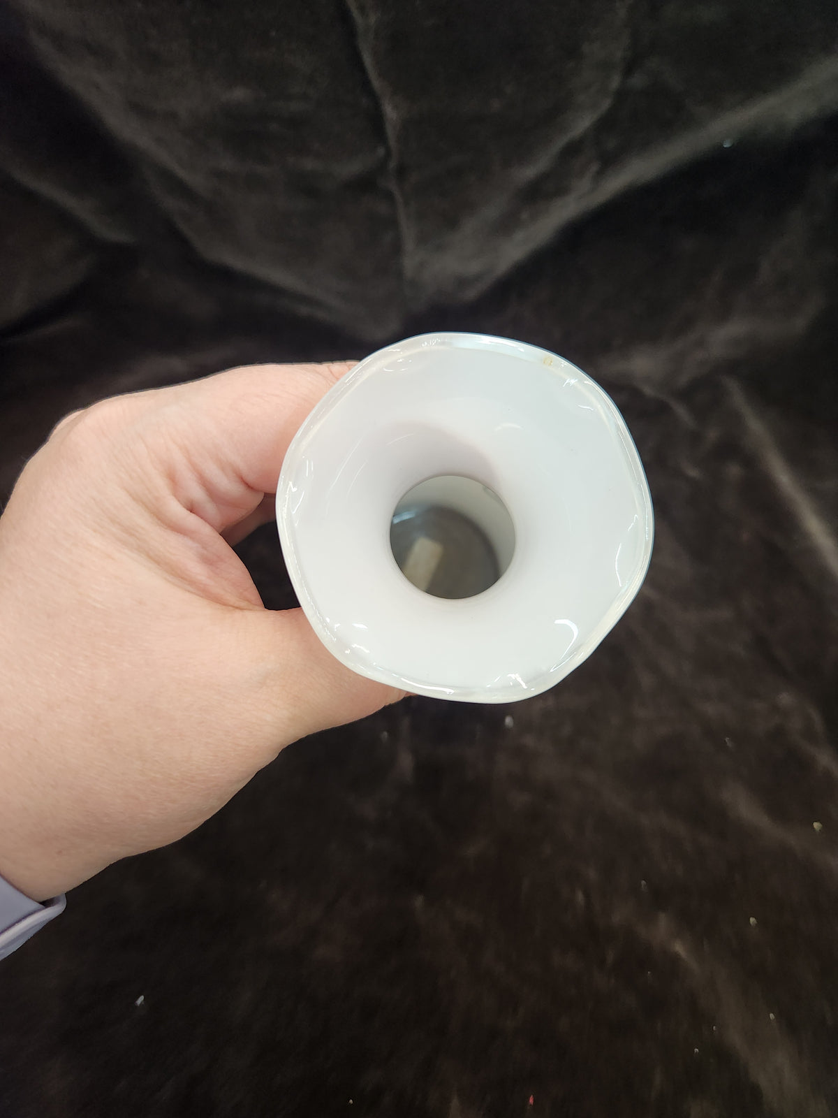 Mid Century Retro Mod Pattern Opaque Glass Vase
