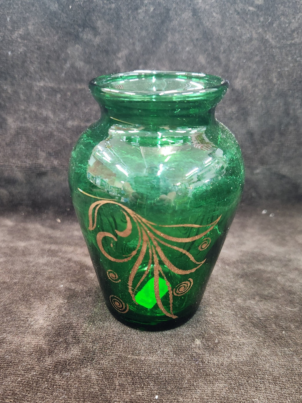 Mid-century Anchor Hocking Miniature Emerald Green Glass Bud Vase