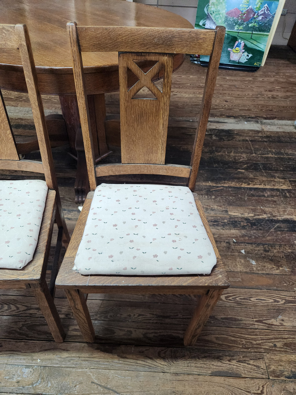 3 Vintage Arts&Crafts/Mission Style Oak Dining Chairs