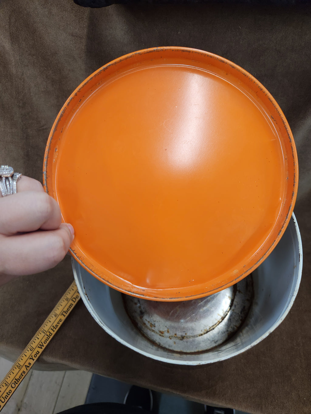 Vintage 70's Metal Kitchen Canister Ballonoff Mushrooms