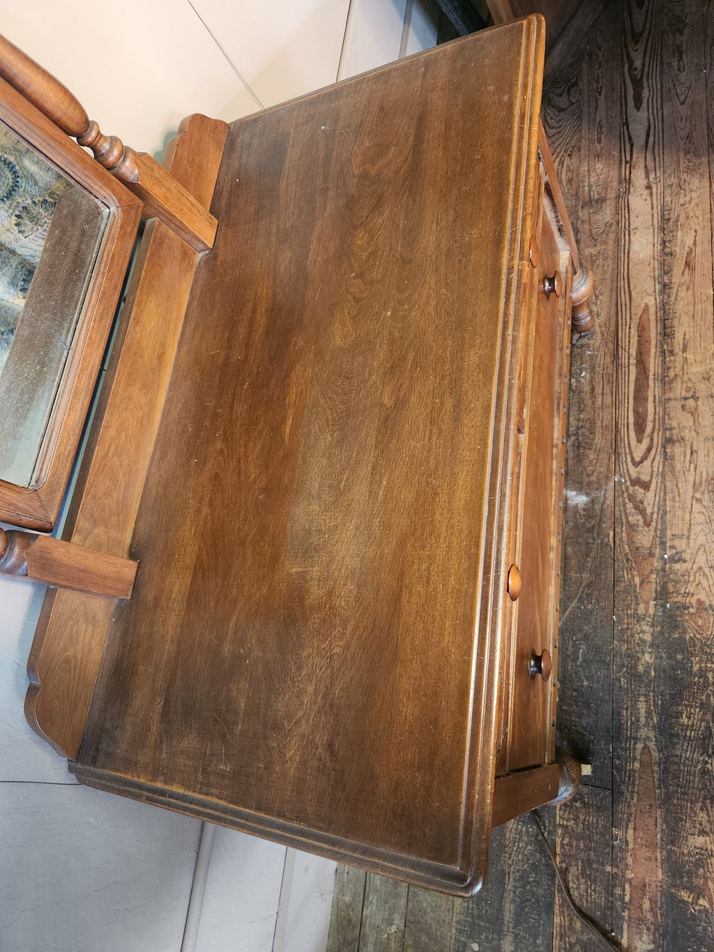 Vintage Wooden Dresser with Vanity Swivel Mirror