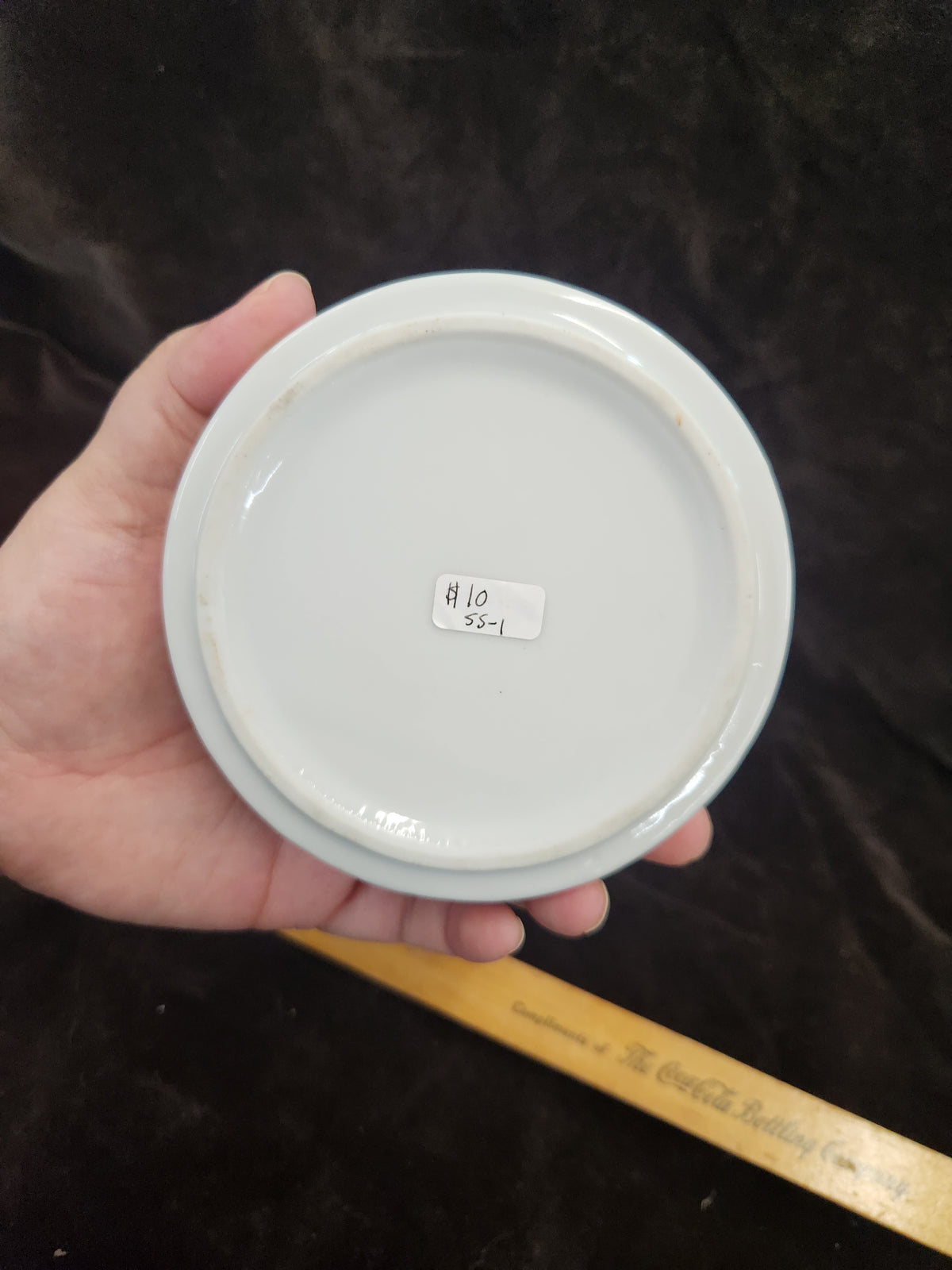Vintage Porcelain Ashtray Featuring a Floral Center Design