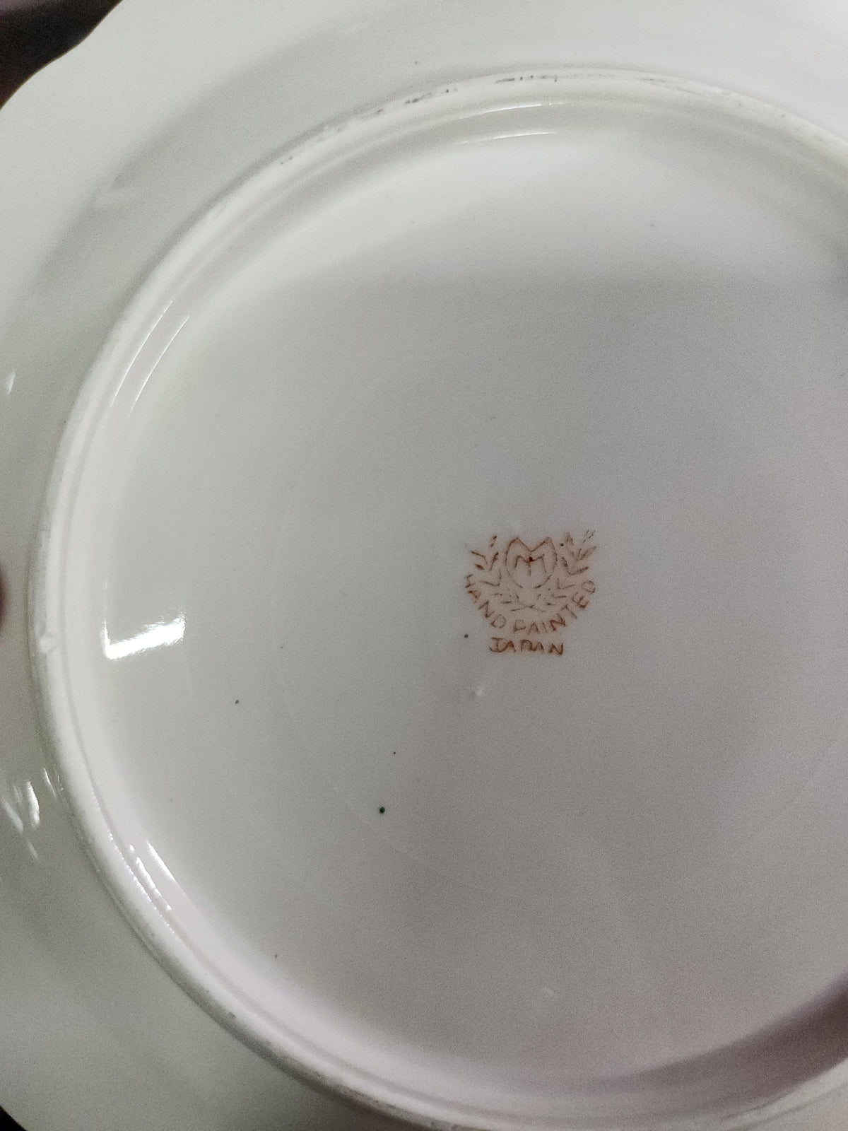 5 Vintage Hand painted Scalloped Floral Plates Japan