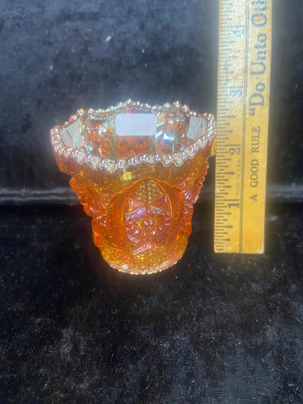 Vintage Marigold Carnival Glass Toothpick Holder Imperial Glass Company