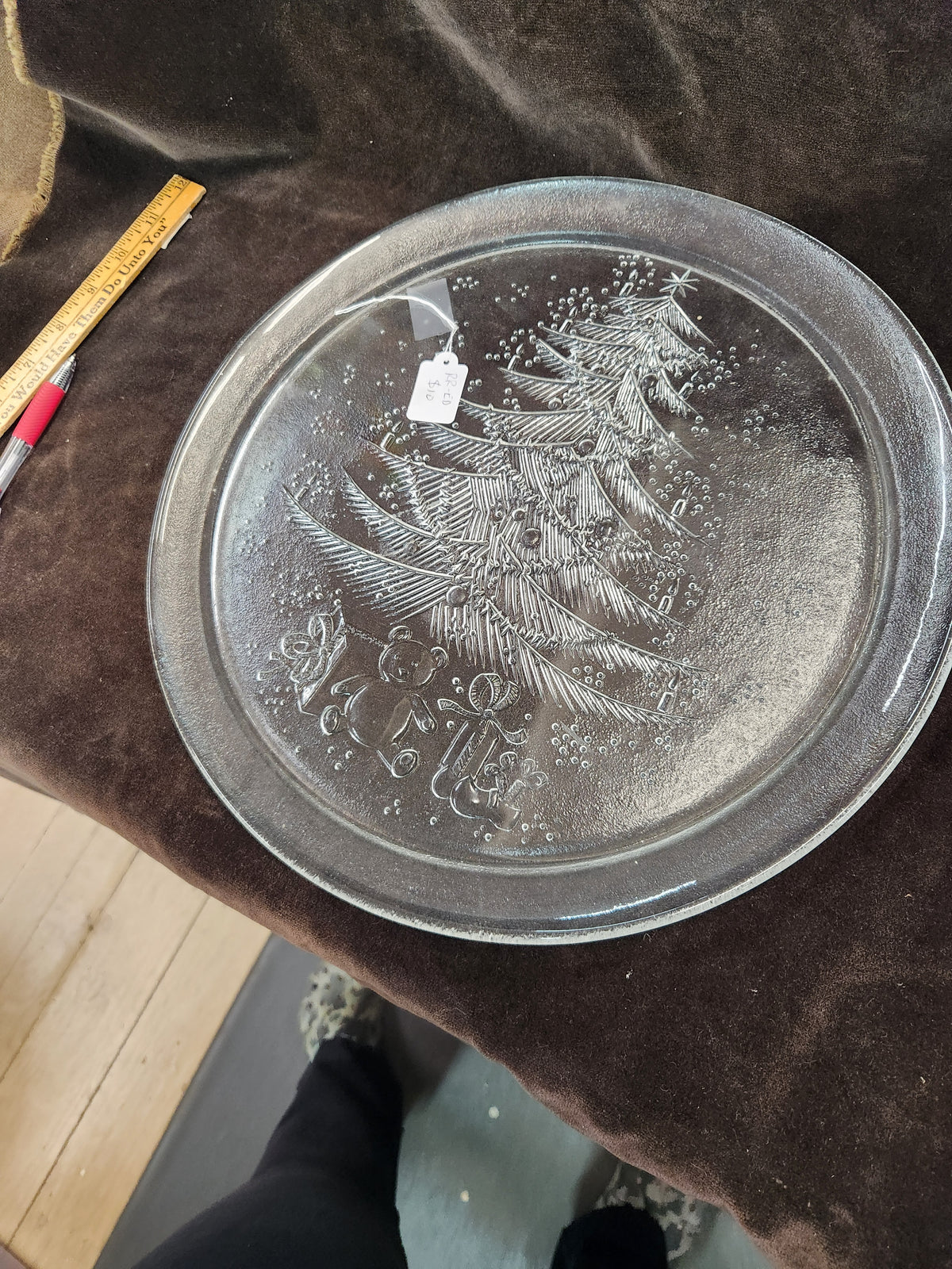 Vintage Duralex Christmas Platter Made in France by Les Verreries de Saint-Gobain