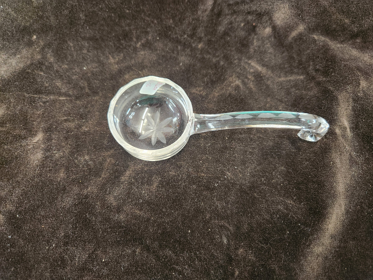 vintage glass mayonnaise spoon (also commonly referred to as a mayonnaise ladle or condiment ladle)