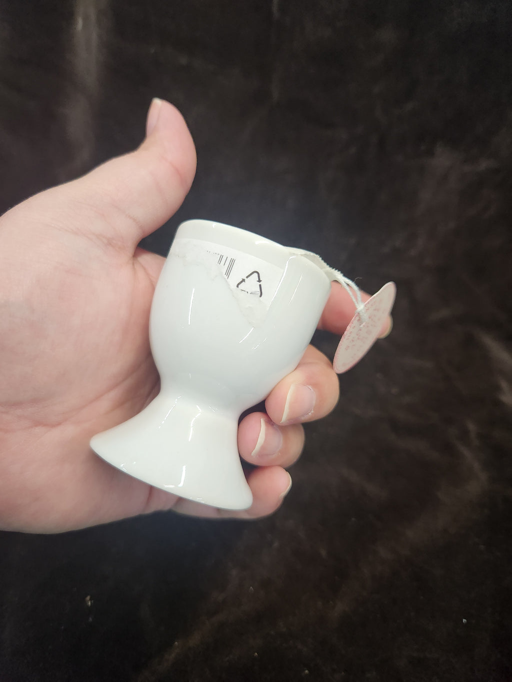 classic white ceramic pedestal egg cup