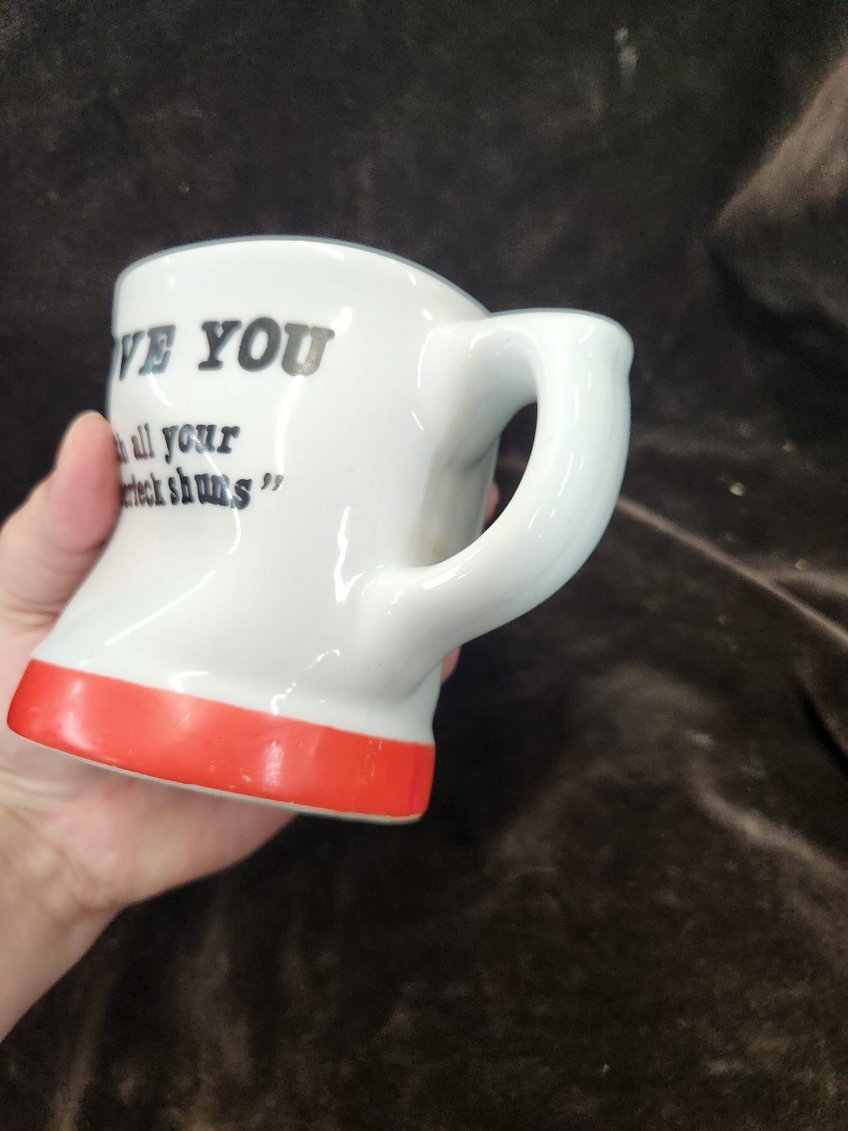 Vintage 1993 Novelty Coffee Mug Made by Houston Foods Featuring an Intentionally Warped, Wrinkled Shape