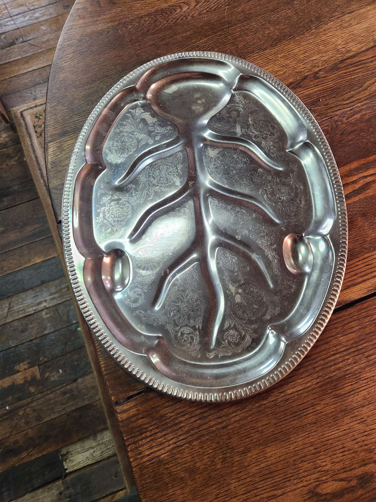 Vintage Silver-Plated Tree of Life Roast/Turkey Tray Hong Kong