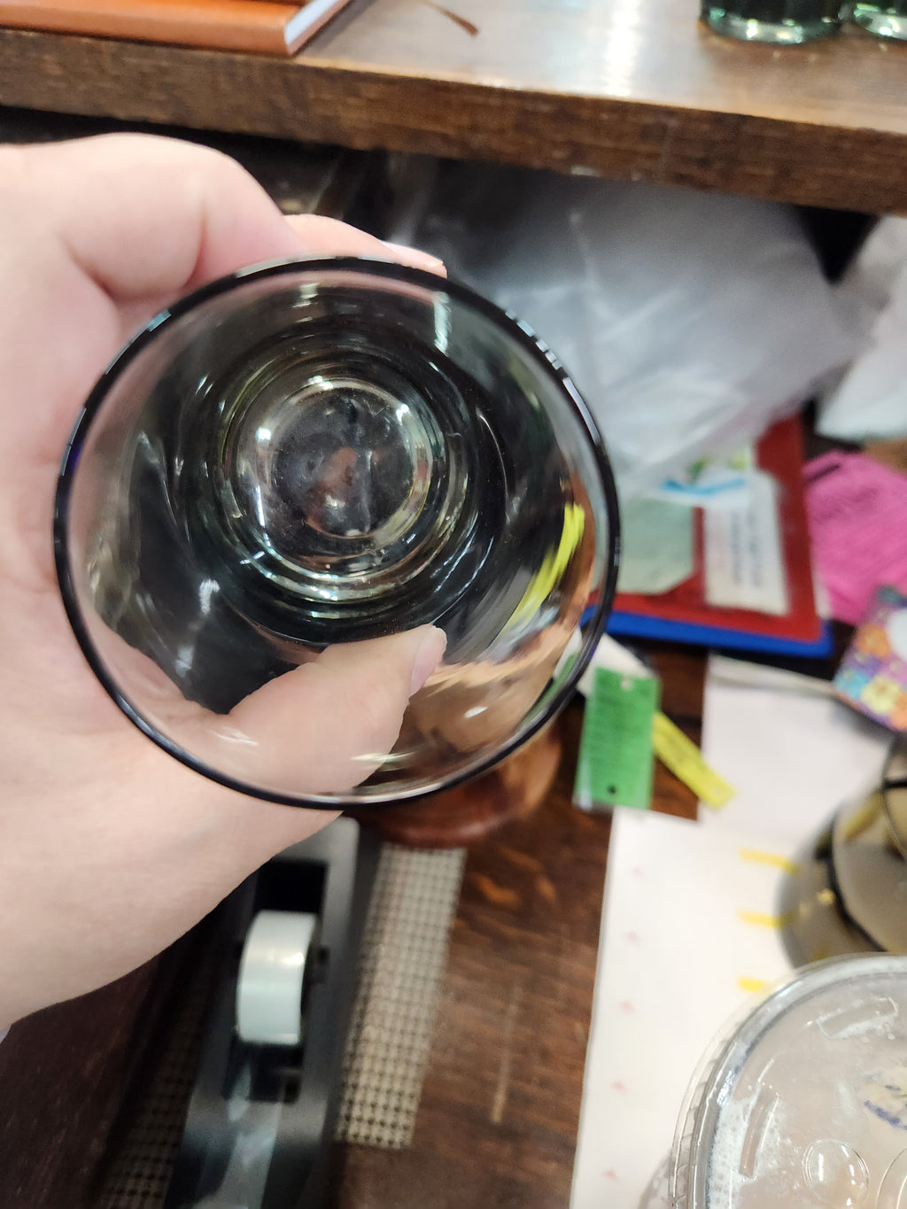 8 Vintage Juice Glasses Dark Grayish Color