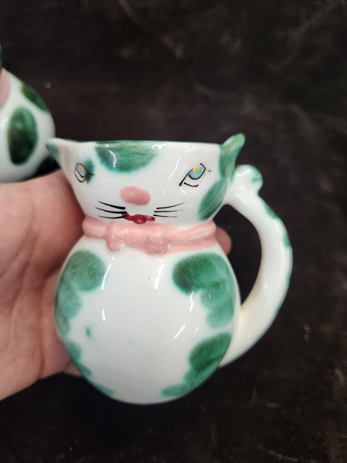 Vintage Three-Piece Lipper & Mann Anthropomorphic Cat Pitcher and Creamer Set Made in Japan 1950s