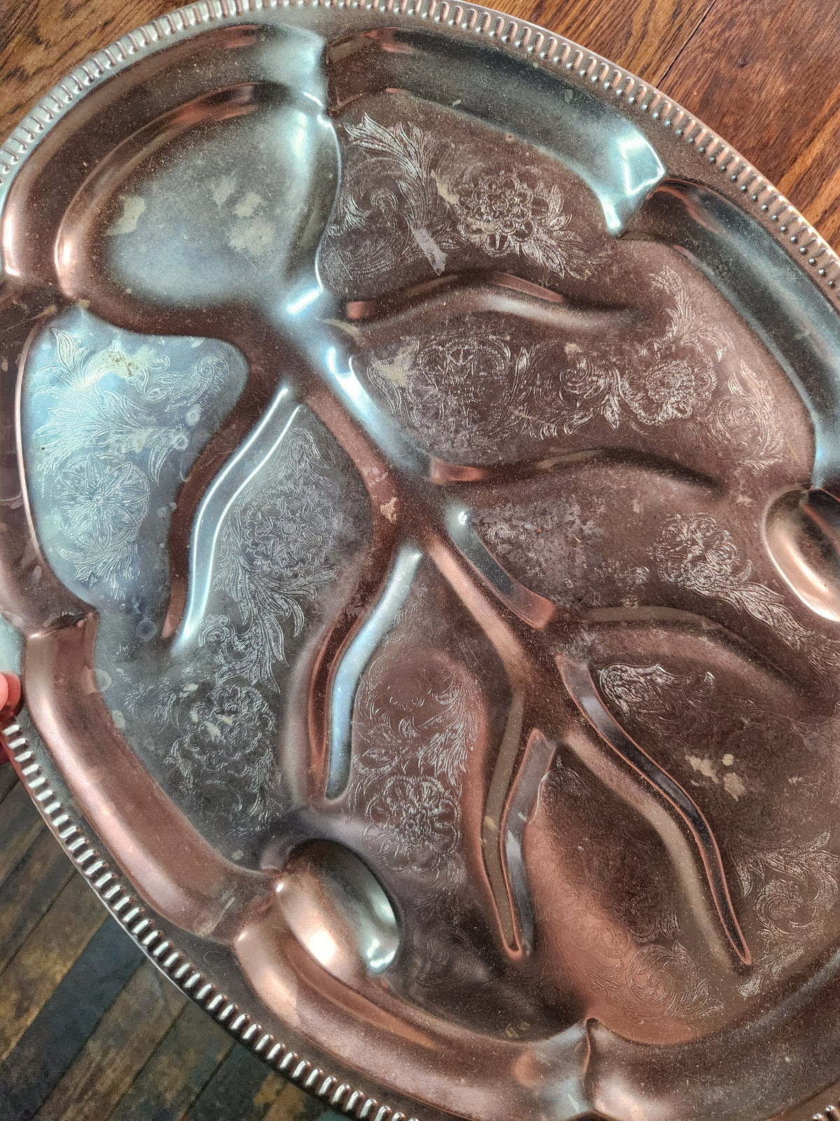 Vintage Silver-Plated Tree of Life Roast/Turkey Tray Hong Kong