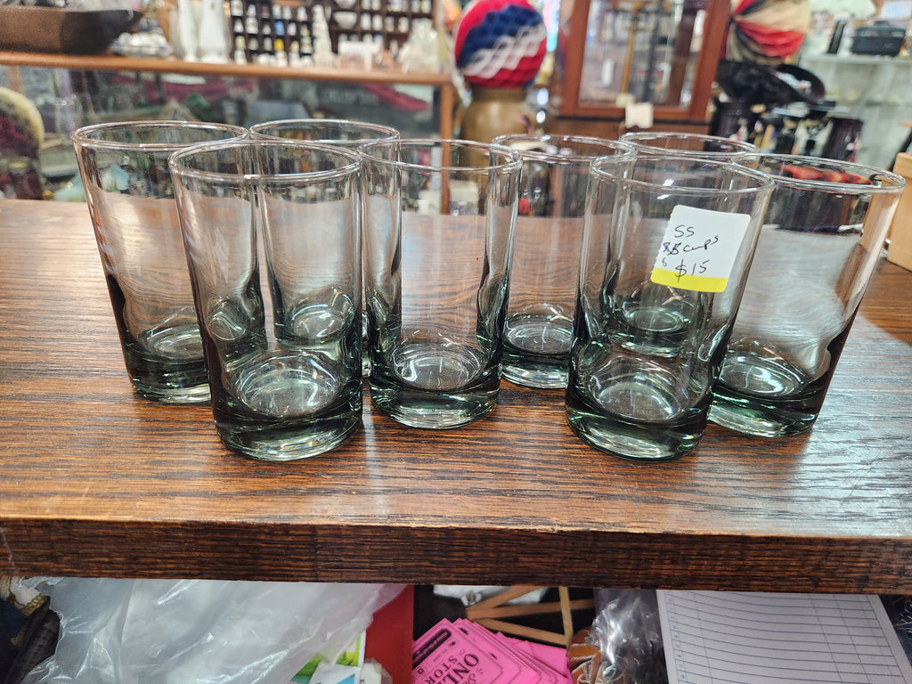 8 Vintage Juice Glasses Dark Grayish Color