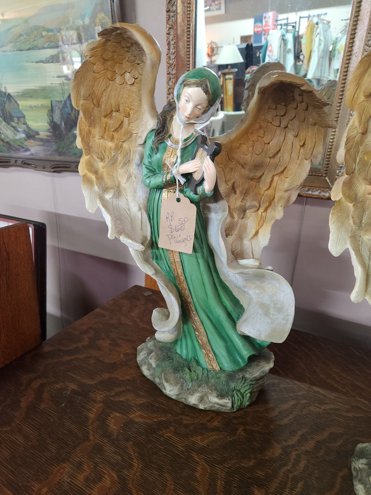 2 Vintage Resin Angel "Emerald Isle Angel Collection"