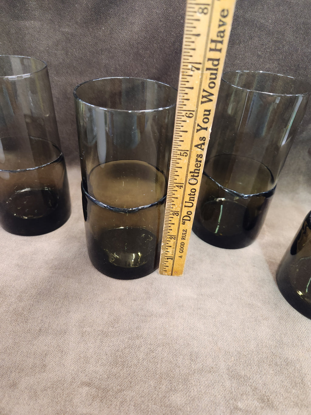 4 Pier 1 Double Dip Smoke Glass Tumblers