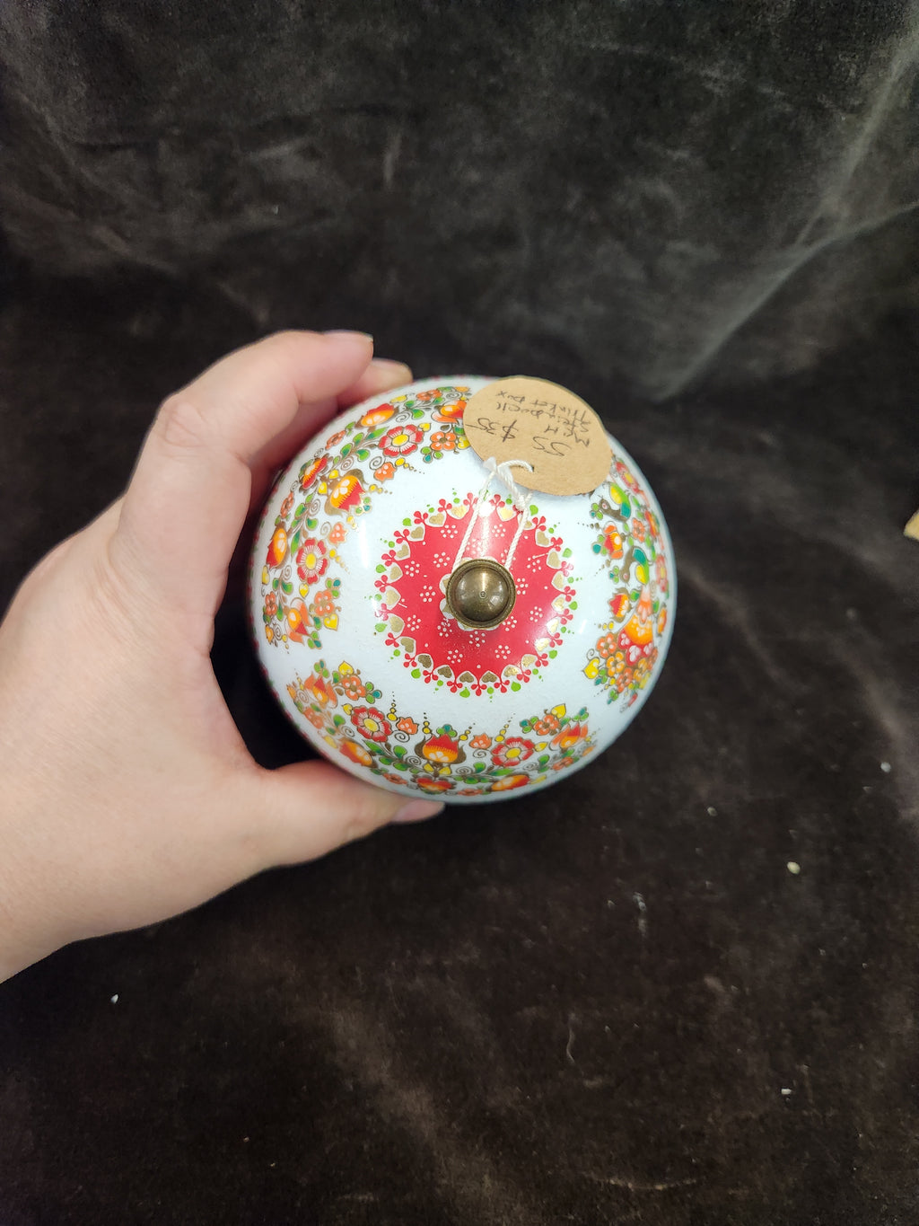 Mid-Century Steinböck (Steinbock) Austria Enamel and Brass Spherical Globe Trinket Box