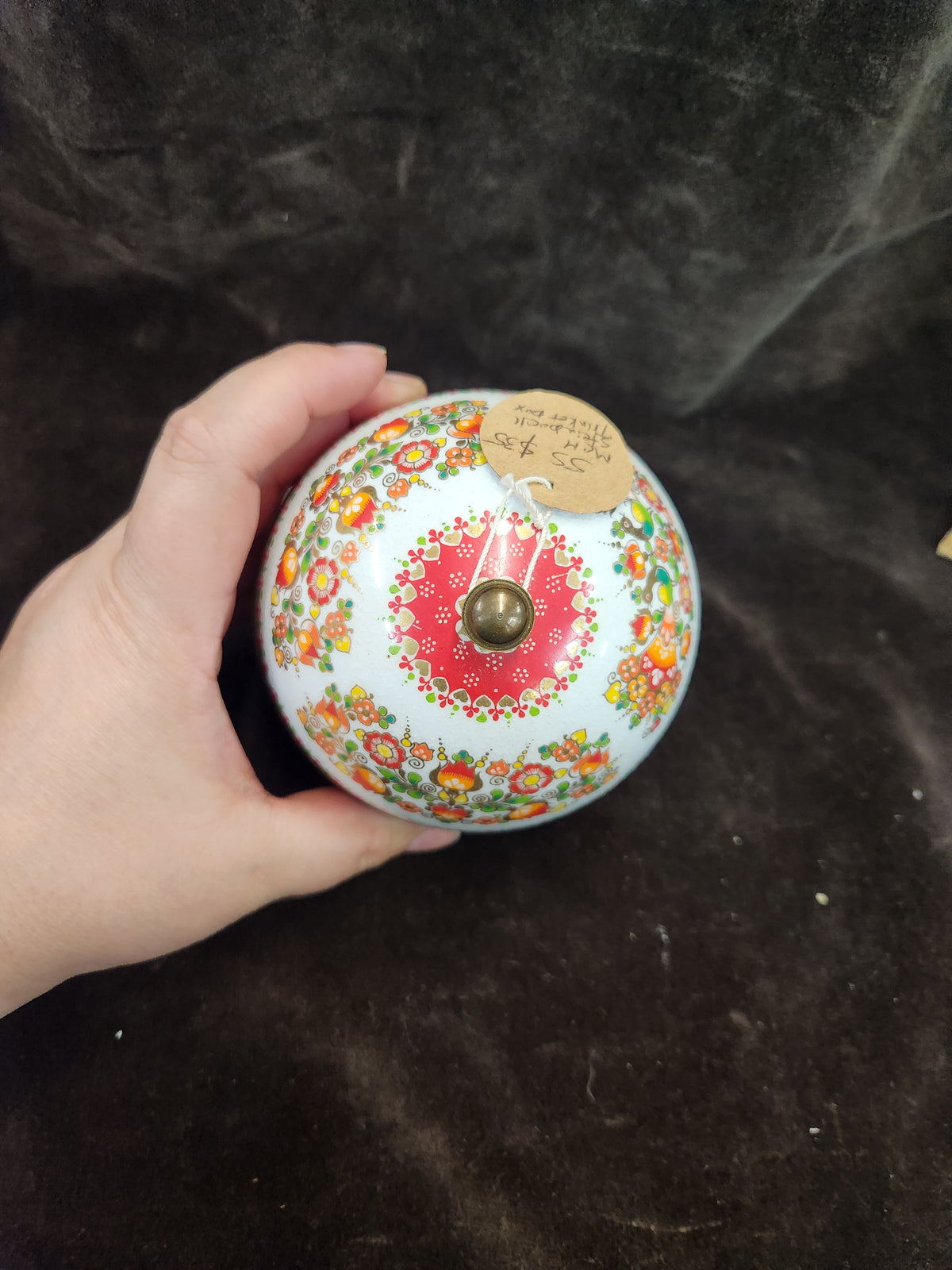 Mid-Century Steinböck (Steinbock) Austria Enamel and Brass Spherical Globe Trinket Box