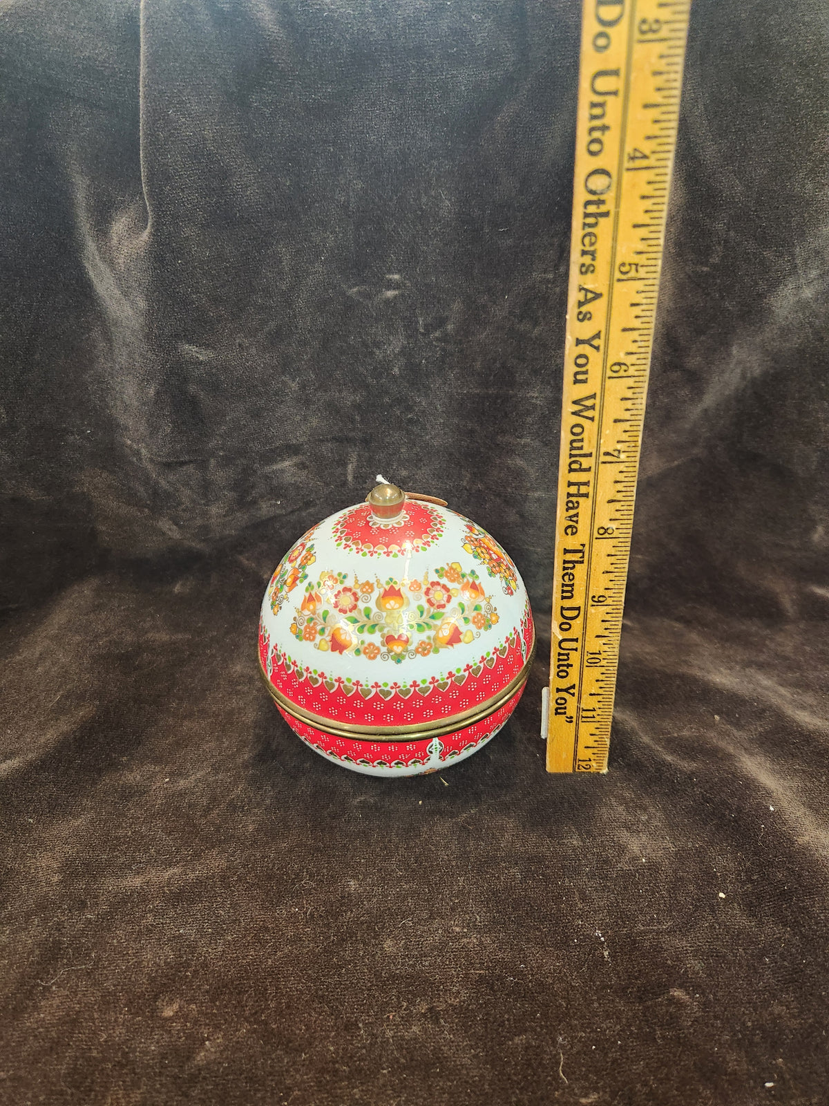 Mid-Century Steinböck (Steinbock) Austria Enamel and Brass Spherical Globe Trinket Box