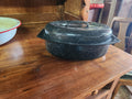 Black-Speckled Enamelware Oval Roasting Pan