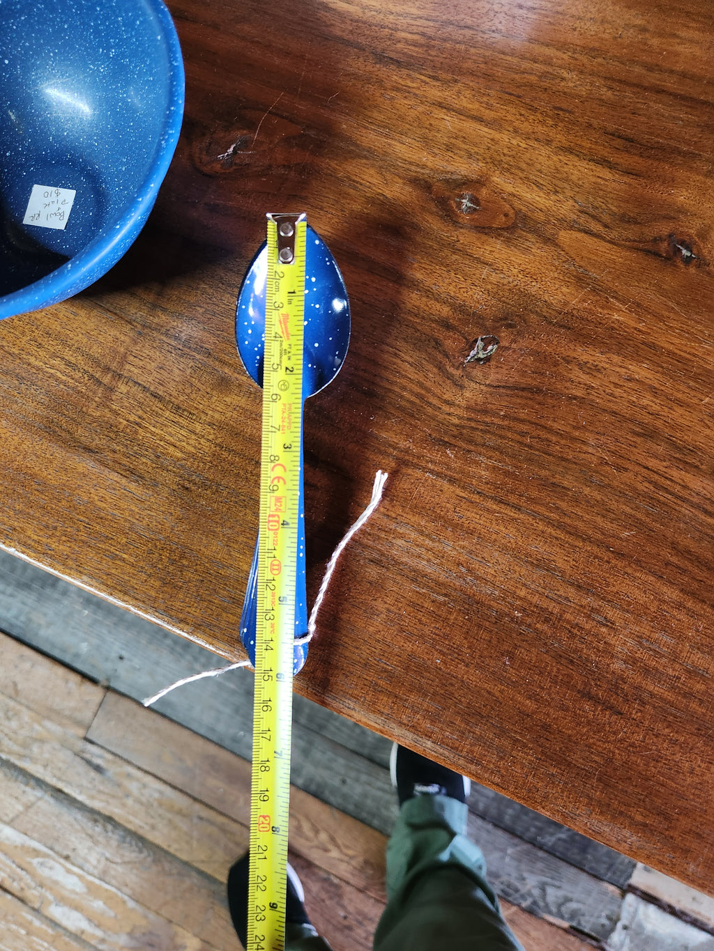 5 Blue & White Speckled Enamelware Spoons