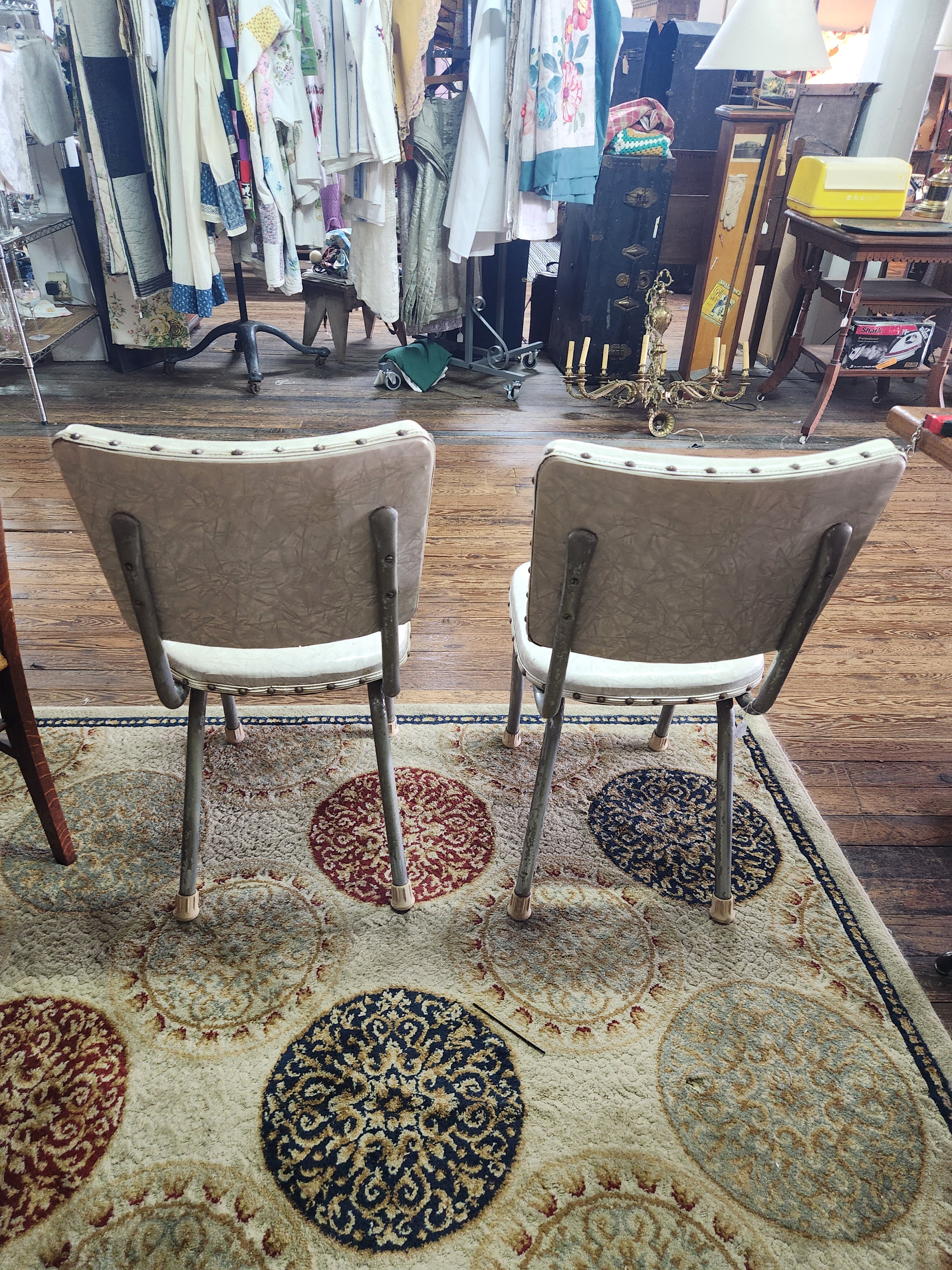 Vintage 1950's Retro Chrome & Vinyl Diner Chairs