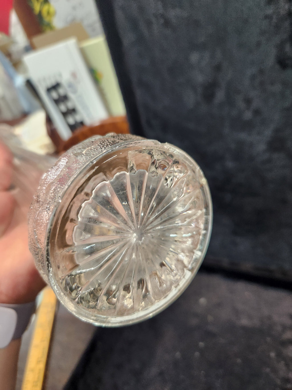 Vintage Clear Glass Swung Vase