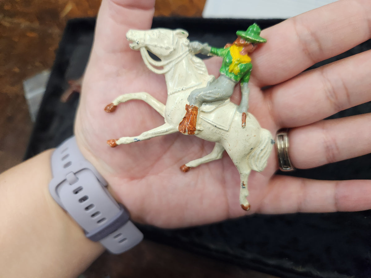 Vintage Painted Metal Cowboys & Indian Toys