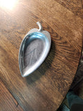 Vintage Mid-Century Modern Cast Aluminum Leaf-Shaped Trinket Dish 1950s