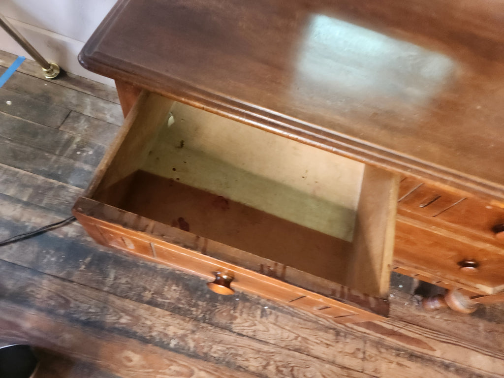 Vintage Wooden Dresser with Vanity Swivel Mirror