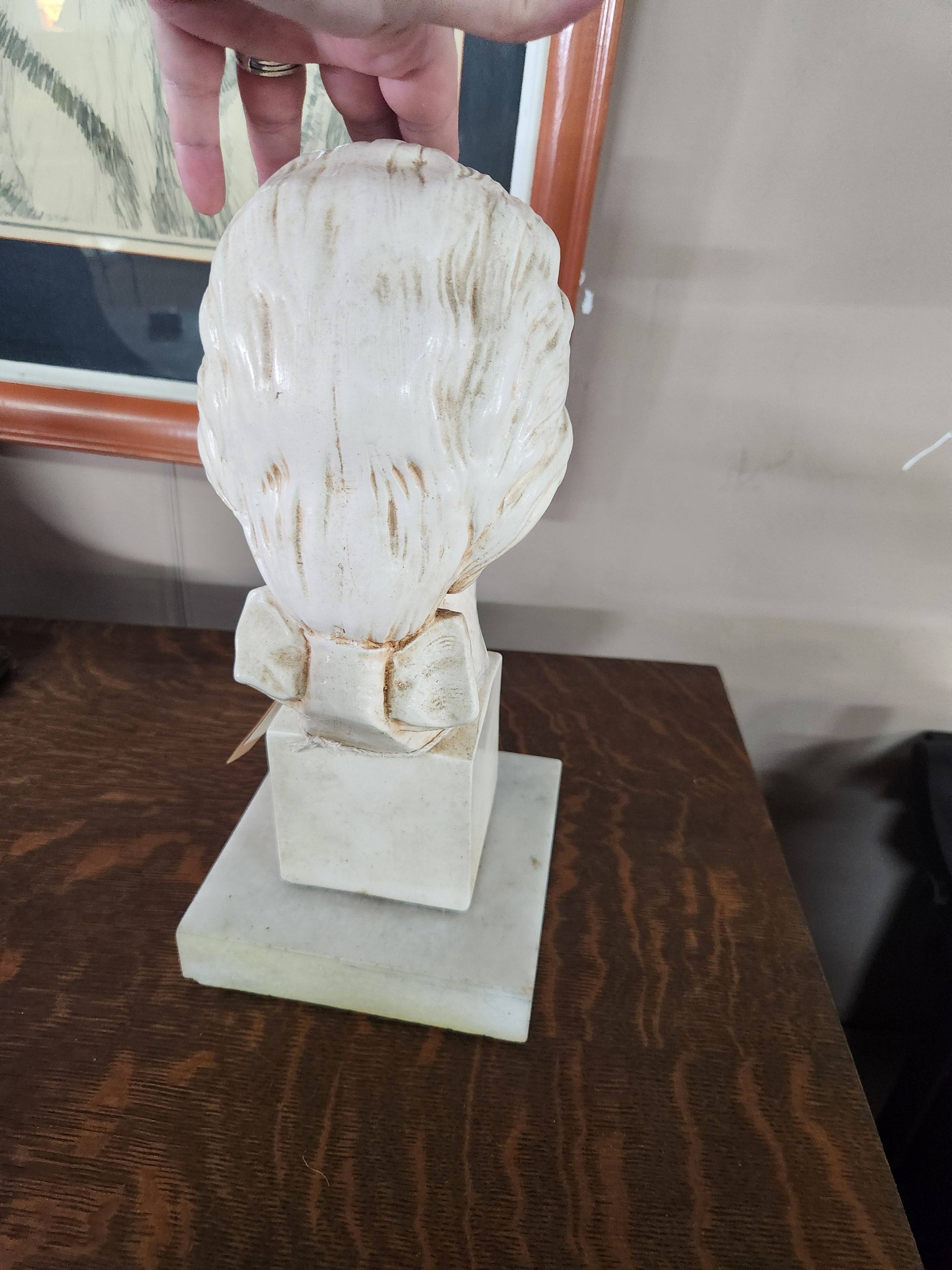 Vintage Alabaster Composite Bust Mozart