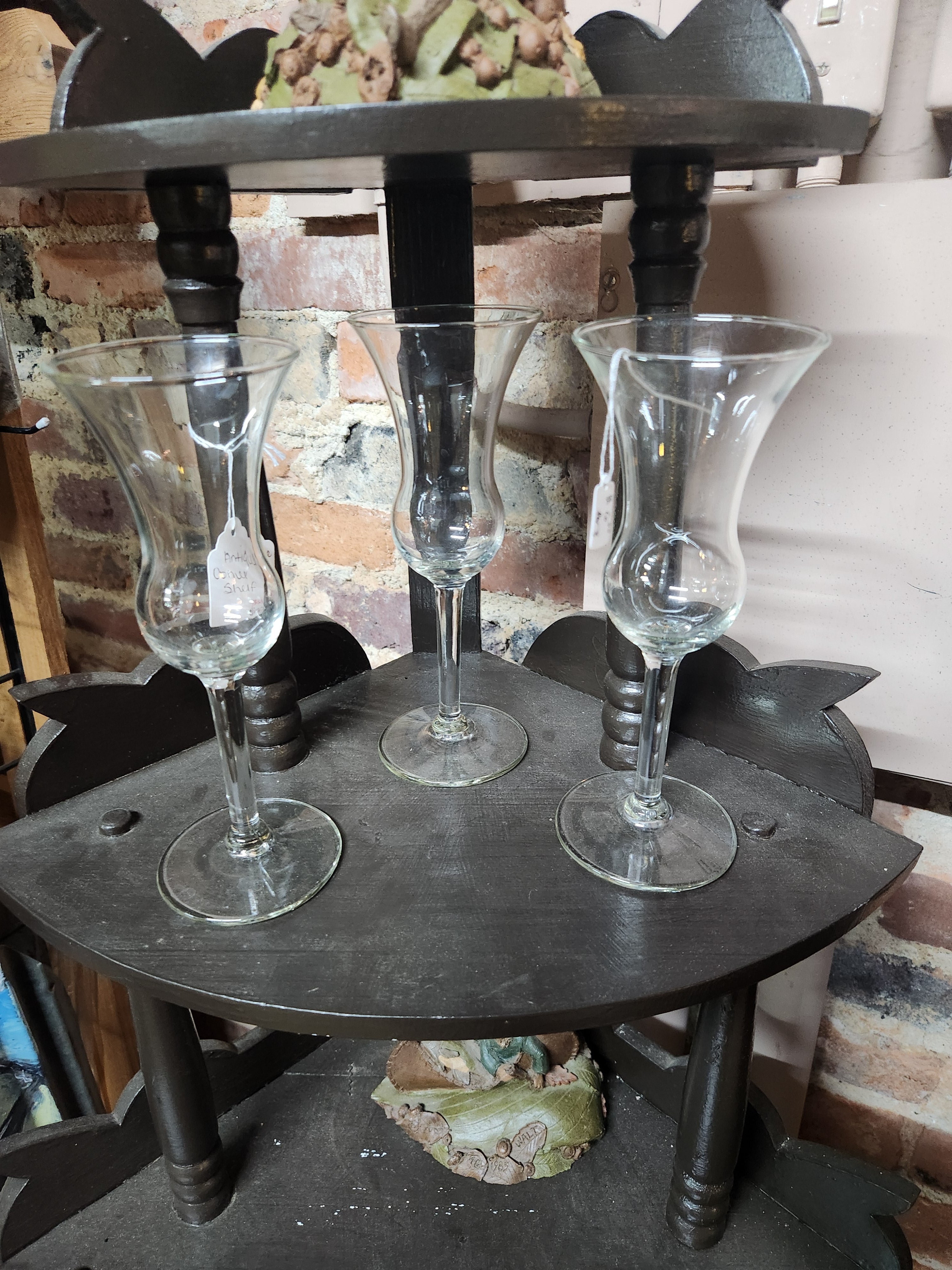 3 Vintage Bell-Shaped Cordial Glasses