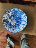 Blue & White Swirl Enamelware Bowl