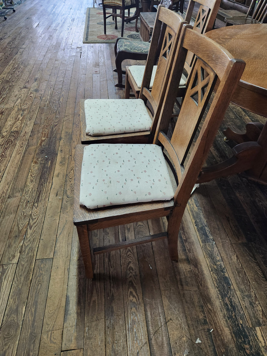 3 Vintage Arts&Crafts/Mission Style Oak Dining Chairs