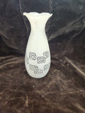 Mid Century Retro Mod Pattern Opaque Glass Vase