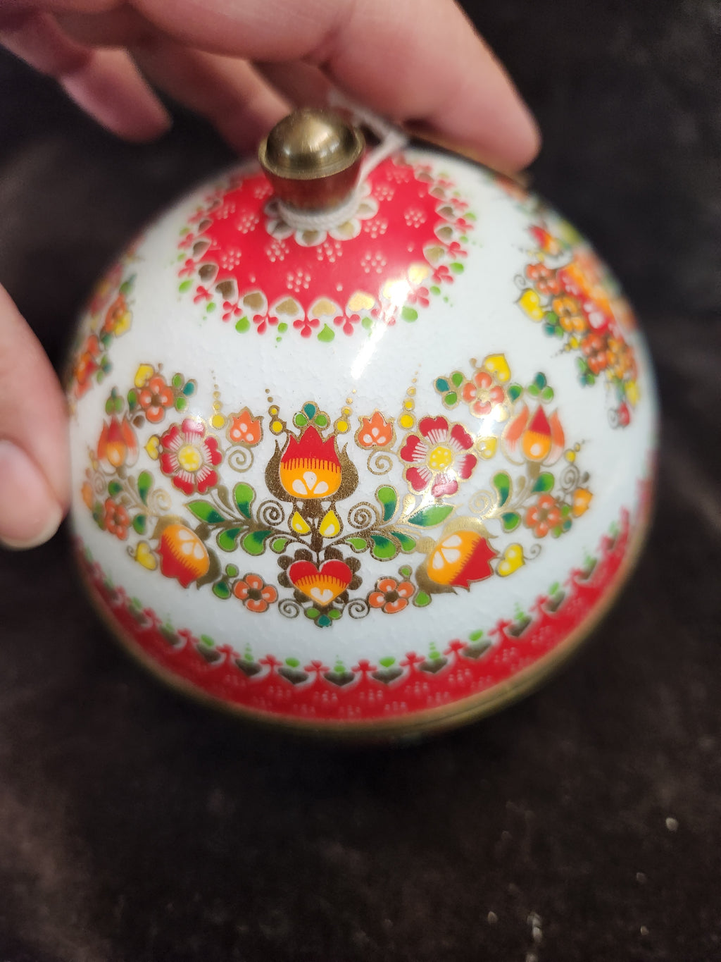 Mid-Century Steinböck (Steinbock) Austria Enamel and Brass Spherical Globe Trinket Box
