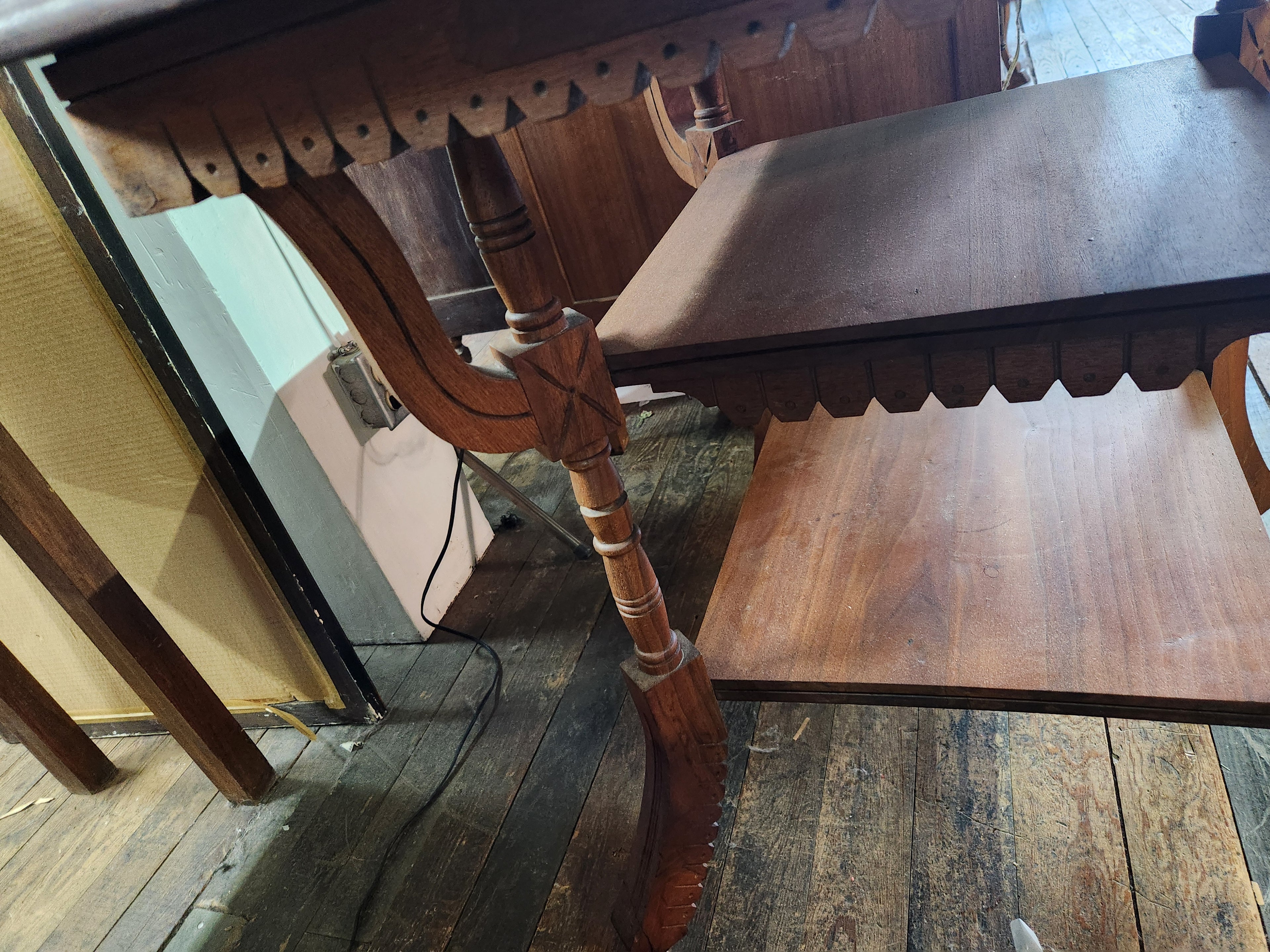 Antique Victorian Oak Parlor Side Table