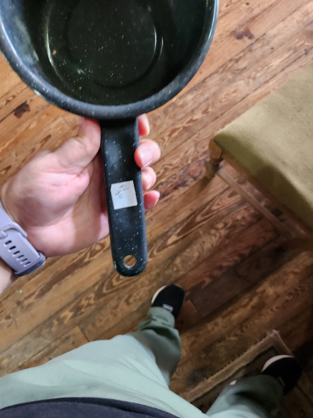 Granite Ware Black Speckled Enamel Small Saucepan