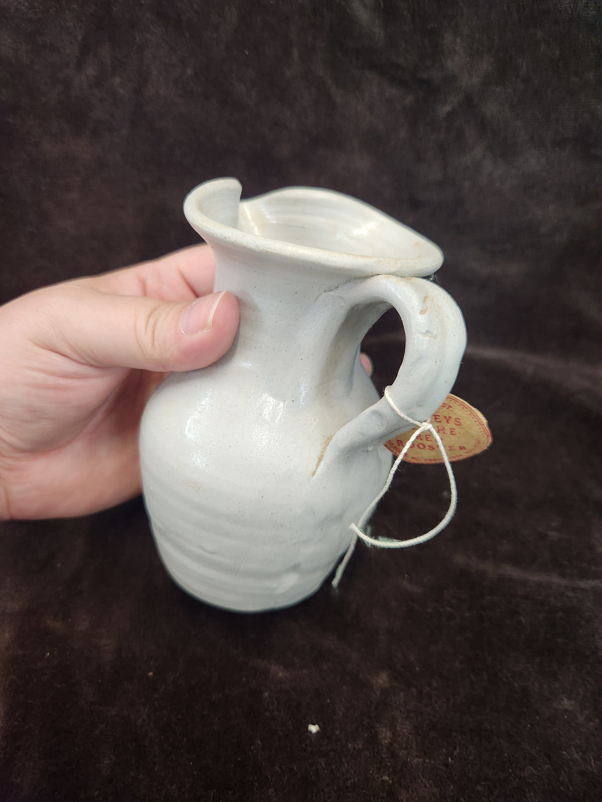 Vintage Williamsburg Pottery Salt-Glazed Stoneware Small Pitcher