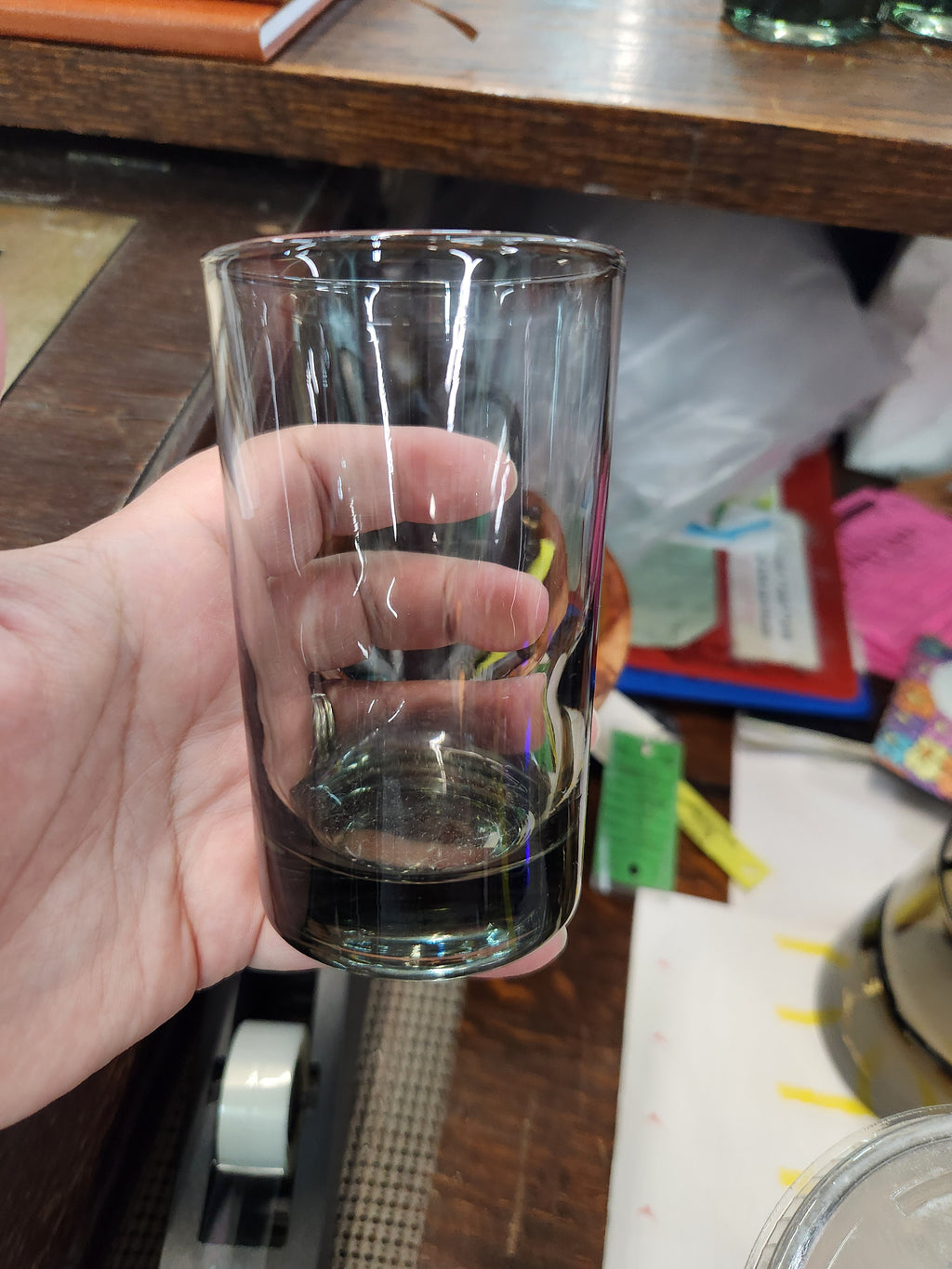 8 Vintage Juice Glasses Dark Grayish Color