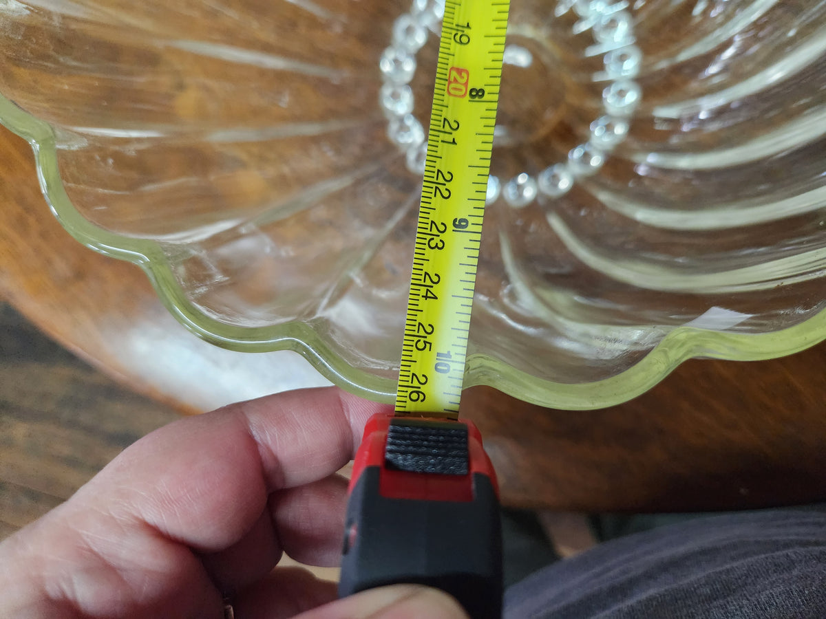 Vintage Clear Glass Serving Bowl Colonial Swirl Pattern Hazel Atlas