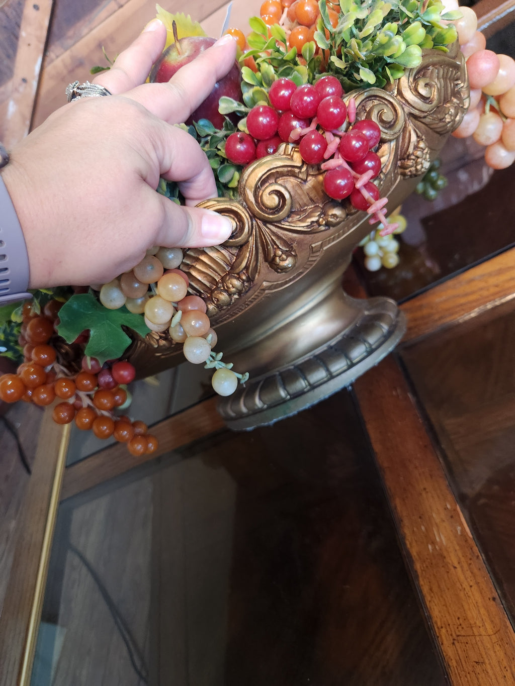 Vintage Artificial Harvest Fruit Centerpiece