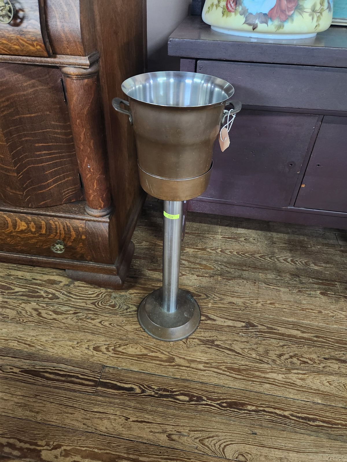 Vintage Floor-Standing Copper Wine Cooler & Ice Bucket
