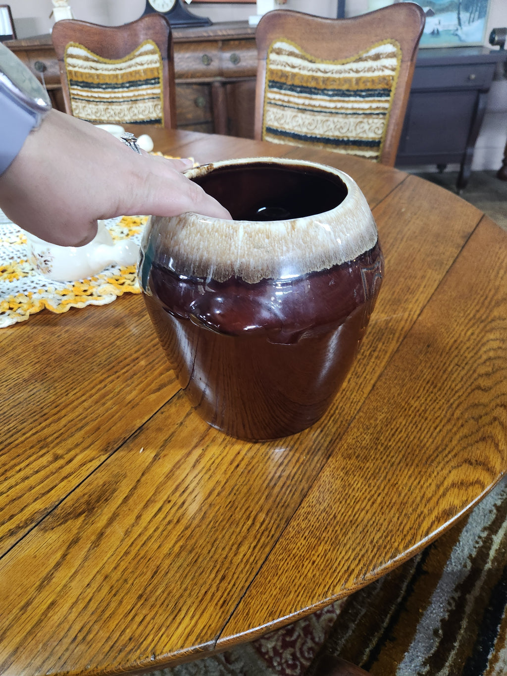 VIntage McCoy Pottery Brown Drip Glaze Cookie Jar
