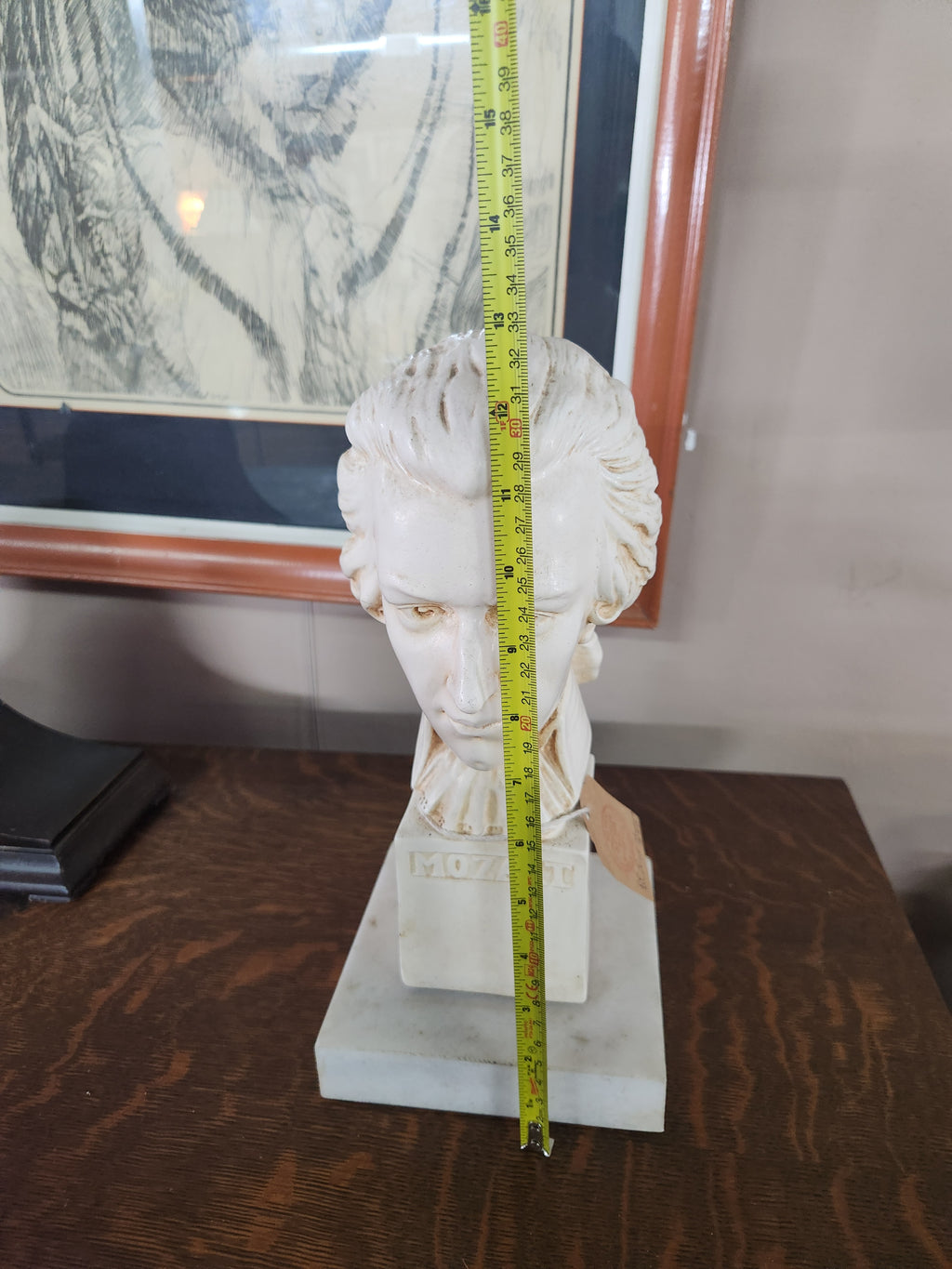 Vintage Alabaster Composite Bust Mozart