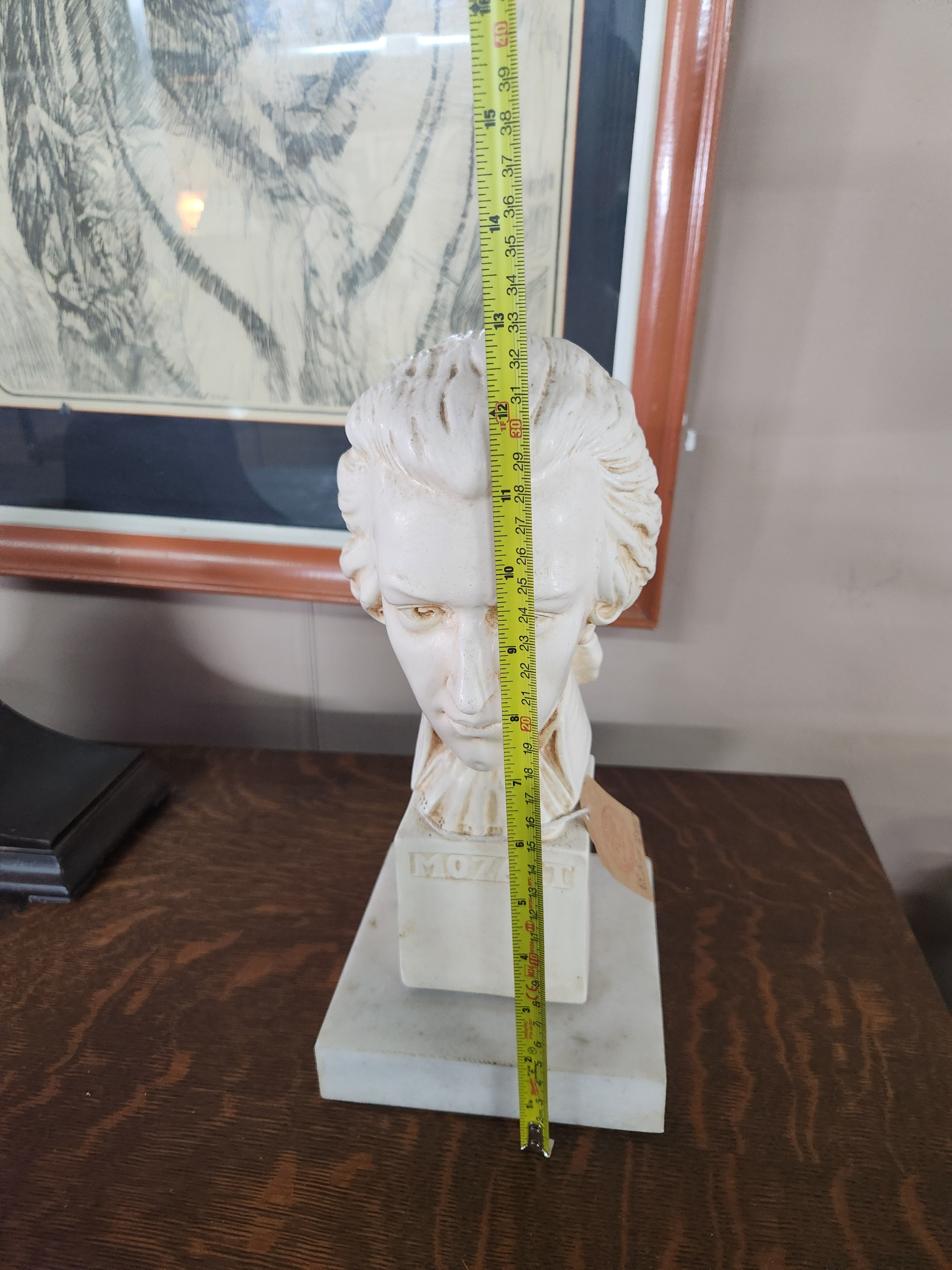 Vintage Alabaster Composite Bust Mozart