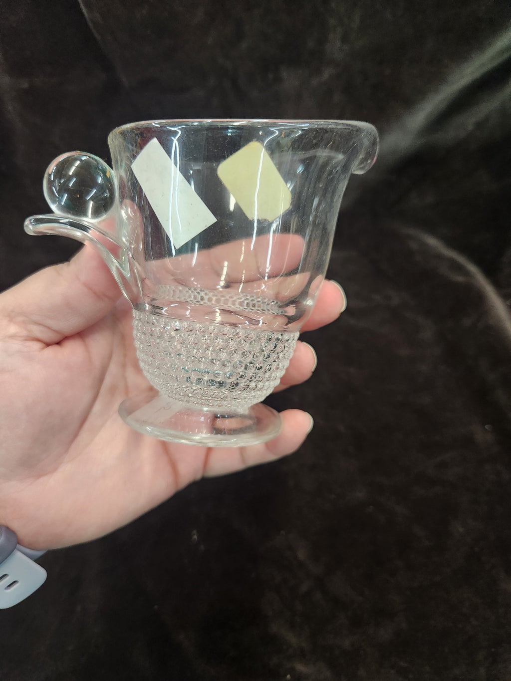 Vintage Duncan & Miller Clear Glass Creamer Teardrop Pattern