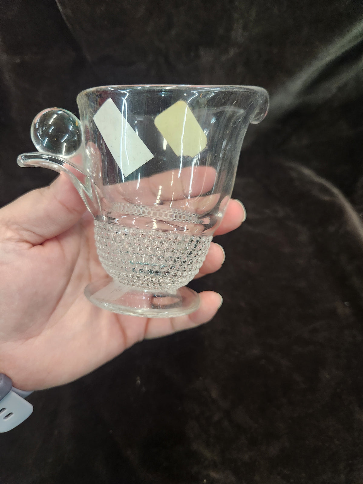 Vintage Duncan & Miller Clear Glass Creamer Teardrop Pattern